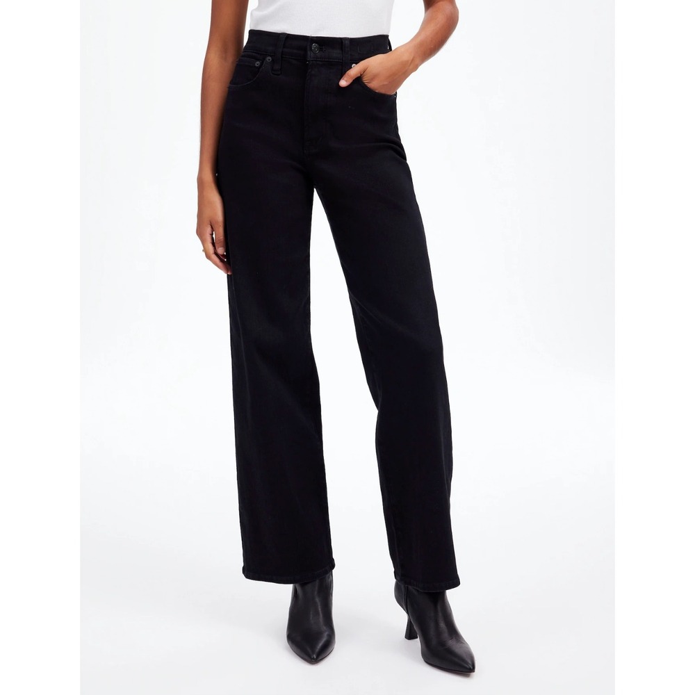 Madewell The Perfect Vintage Wide Leg Jean Black Rinse Clean Girl Size 25